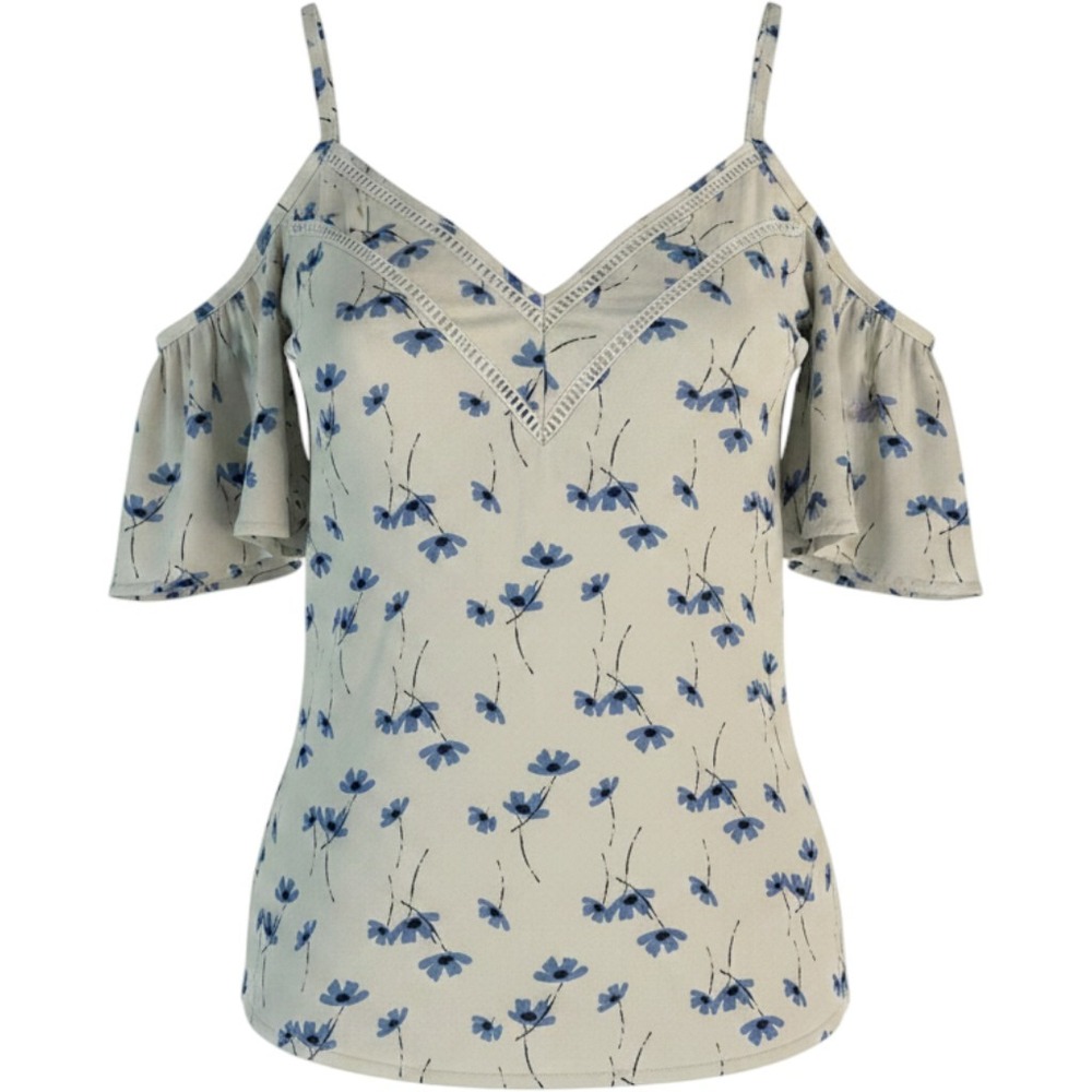 Sienna Sky Floral Flowy Of The Shoulder Shirt Size Small